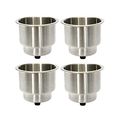 M-arine Baby 4pcs Stainless Steel Cup Drink Holder With Drain Marine Boat Rv Camper