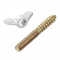 Uxcell M4 Wing Nuts Butterfly Nut Silver Tone 10pcs And M4x30mm Hanger Bolt Double Headed Screw 20pcs