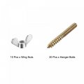Uxcell M4 Wing Nuts Butterfly Nut Silver Tone 10pcs And M4x30mm Hanger Bolt Double Headed Screw 20pcs