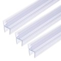Shower Door Bottom Seal Sweep For 1 2 Thick Glass 47 Long 15 7 X 3 Pcs 5 Section Segmented Frameless Strip With Drip Rail Clear 