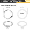 4pcs Cast Pipe Fitting Hex Locknut With Washer 304 Stainless Steel Lock Nut Npt 1 2 Female Thread For Plumbing Fixed Water