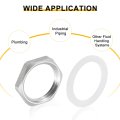 4pcs Cast Pipe Fitting Hex Locknut With Washer 304 Stainless Steel Lock Nut Npt 1 2 Female Thread For Plumbing Fixed Water