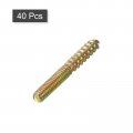 Uxcell M4 Hanger Bolts Length 1-1 8 30mm Double Headed Self-tapping Screw 4mm Wood Joint Furniture Legs 40pcs