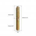 Uxcell M4 Hanger Bolts Length 1-1 8 30mm Double Headed Self-tapping Screw 4mm Wood Joint Furniture Legs 40pcs
