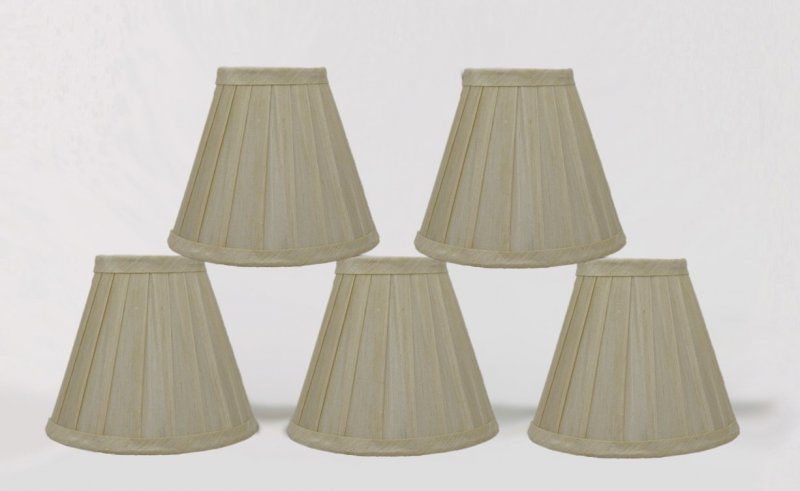 Urbanest Set Of 5 Cream Side Pleat Chandelier Lamp Shades 6-inch Clip On