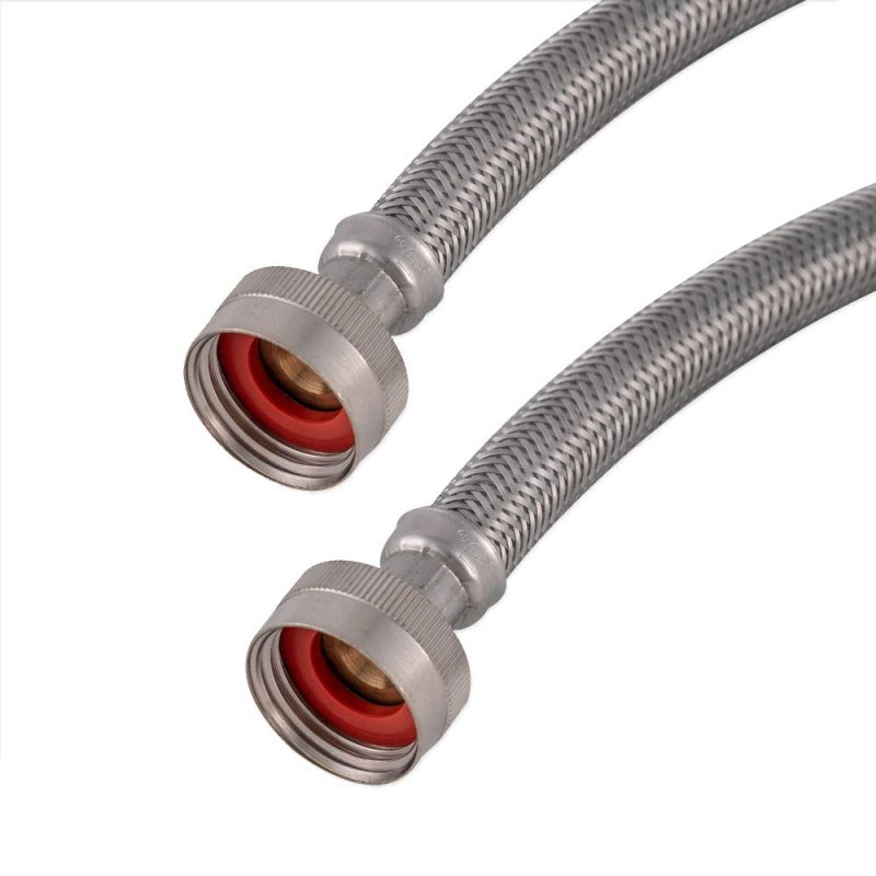 Eastman 41063 Braided Stainless Steel Washing Machine Hose 5 Ft Length 4-inch X 3 1-pair