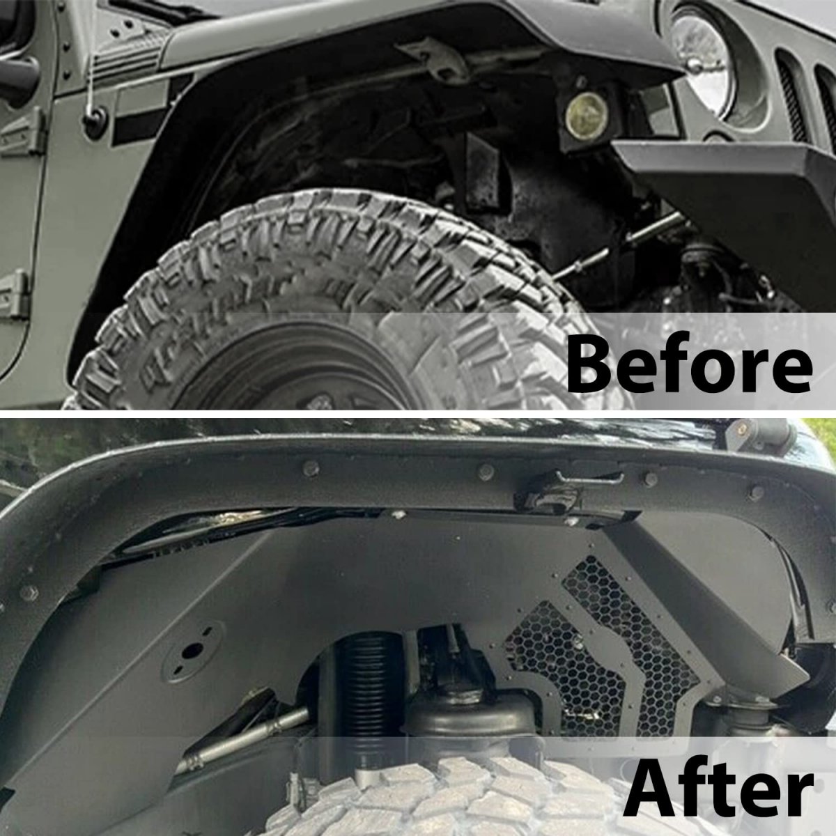 Inner Fender Liners Kit For 2007-2018 Jeep Wrangler Jk 2 4 Door Pair Front Aluminum