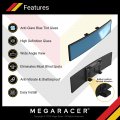 Mega Racer 10 63a 270mm Car Rear View Mirror Hd Blue Tint Panoramic Wide Angle Convex Surface 2 Interior Retractable Rubber