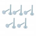Uxcell M4x30mm Thread Zinc Plated Knurled Round Head Thumb Screws Silver Blue 10pcs