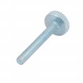 Uxcell M4x30mm Thread Zinc Plated Knurled Round Head Thumb Screws Silver Blue 10pcs