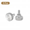 Uxcell M3x6mm Knurled Thumb Screws 5pcs 304 Stainless Steel Flat Head Bolts With Shoulder Grip Knobs Fasteners