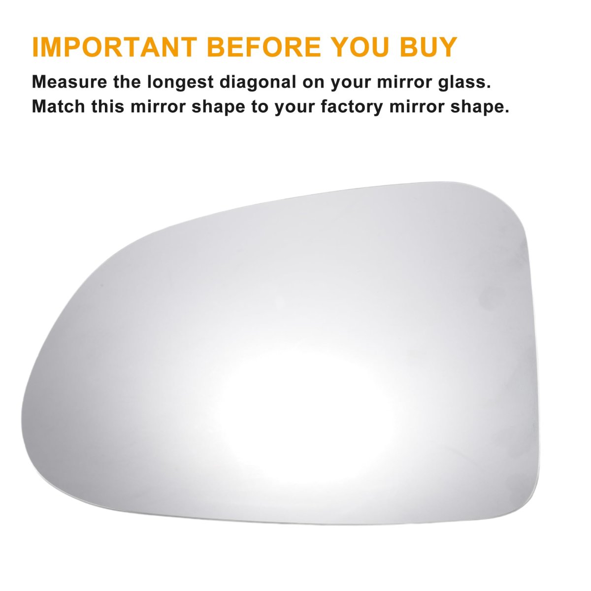 Car Rearview Left Side Mirror Glass Replacement W Backing Plate Non-heated White For Hyundai Santa Fe 2019-2023