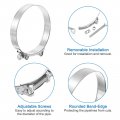 Uxcell 2pcs T-bolt Hose Clamps 140-148mm 5 51 -5 83 Id Range Stainless Steel Radiator Intake Clamp For Truck Exhaust