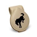 Ford Bronco Logo Beige Leather Magnetic Sunglass Holder Car Sun Visor Mount Clip Official Licensed 2 5 In X 3 38 