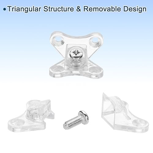 4pcs Removable Corner Brace Plastic Butterfly L Brackets Right Angle Support With Screws For Shelves Cabinets Wood Furniture