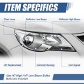 Auto Dynasty Factory Style Halogen Headlight Lamp Compatible With Vw Tiguan 2009-2011 Passenger Right Side Chrome Housing Clear