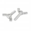Uxcella M5x20mm Thread Carbon Steel Wing Bolt Butterfly Screws Silver Tone 20pcs