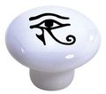 Set Of 2 Black Eye Horus Ceramic Cabinet Drawer Knobs 