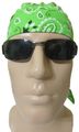 Skull Cap Neon Lime Green Paisley With Sweatband Aka Bikers Head Wrap Headwrap Durag Doo Rag Bandana Bandanna 80 Polyester 20