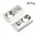 Uxcell M5 T Slot Nuts Roll In Spring T-nut With Ball Carbon Steel For 2020 Series Aluminum Extrusion Profile Rail 6mm 30pcs