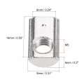 Uxcell M5 T Slot Nuts Roll In Spring T-nut With Ball Carbon Steel For 2020 Series Aluminum Extrusion Profile Rail 6mm 30pcs