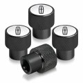 Lincoln Logo In White On Black Aluminum Tire Valve Stem Caps For Navigator Mkc 