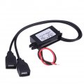 Qiilu Input Dc 12v To Output 5v 3a 15w Dual Usb Adapter Converter Module For Car Motorcycle Phone Charge