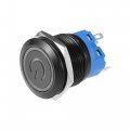 22mm Car Interior Momentary Push Button Switch Metal Round Start Spst 1no Ac 12-24v Blue Light 