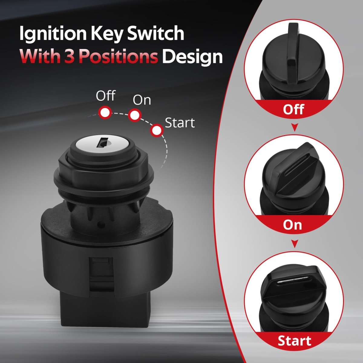 Ignition Key Switch 3 Positions 4 Pins For Can Am Outlander 400 Max 2003 2008 330 2004 2005 Rally 200 710007867