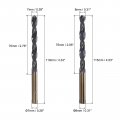 Uxcell Drill Bits Set 7mm 8mm Titanium Nitride Coated High Speed Steel 4341 Straight Round Shank Drilling Cutter For Stainless