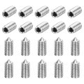 40pcs Set Screws M4x8mm 304 Stainless Steel Cone Point Hex Socket Grub For Machinery Home Repairs And Fixtures Silver 