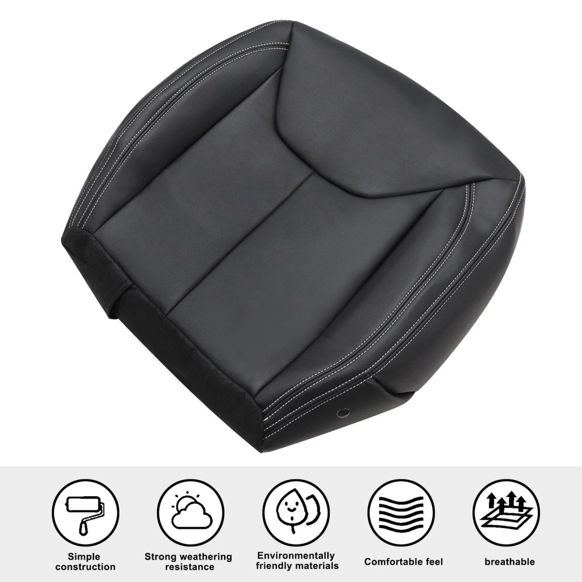 Black Driver Side Bottom Foam Replacement Leather Seat Cover For Jeep Wrangler Rubicon 2013 2014 2015 2016 2017