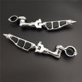 Hk Group Motorcycle Chrome Short Angled Adjustable Peg Mounting Kit Stiletto Shape Footrest For V-star Roadstar Suzuki