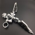 Hk Group Motorcycle Chrome Short Angled Adjustable Peg Mounting Kit Stiletto Shape Footrest For V-star Roadstar Suzuki