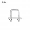 Uxcell Square U-bolts 3 Sets 22mm 0 87 Inner Width 45mm Length M6 304 Stainless Steel U Clamp Bolt With Nuts And Plates For