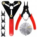 Swpeet 3pcs Ac Clutch Holding Tool Adjustable Holder And 4 In 1 Snap Ring Pliers With Stainless Steel Feeler Gauge Assortment 