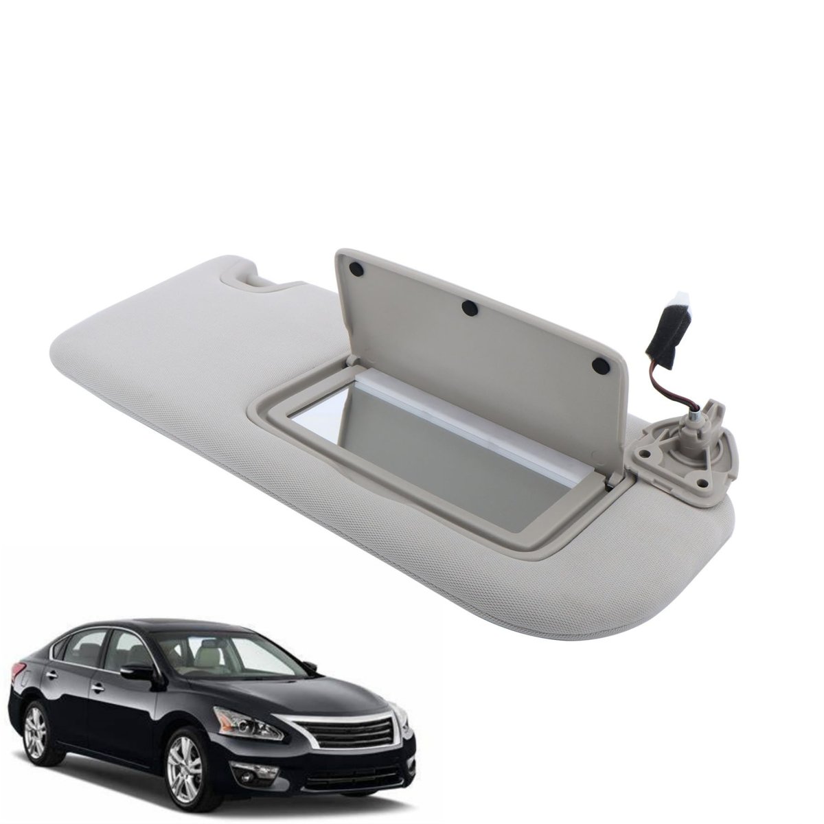 Right Passenger Side Sun Visor With Lights Gray Replacement For Altima 2019 2020 2021 2022 2023 2024 96400-6ca3c