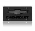 Eurosport Daytona- For 2019- Current Black Chevrolet Bowtie With Word Carbon Steel License Plate 