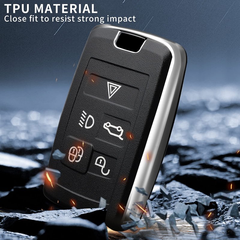 Soft Tpu Key Fob Cover For Land Rover Range Vogue Sport Discovery 5 And Jaguar Full Protection Remote Case B Black
