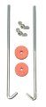 Road Power 966-8 J Hook Battery Hold Down Bolts 2-pack Chrome 8-inch 