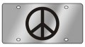 Peace Sign Logo Stainless Steel License Plate Universal Fit Mirror Polished 6 In X 12 Cover For Cars 