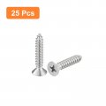 Uxcell 10x1 Flat Head Sheet Metal Screws 25pcs Phillips Drive Wood 304 Stainless Steel Self Tapping
