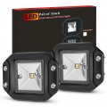 Bunker Indust 5 Inch Flood Led Light Pods Pair Flush Mount Work 4800lm Bar Backup Driving Lights Waterproof For Truck Tractor