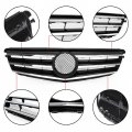 Topteng Front Grille With Led Emblem Upper Grill Replacement Compatible Benz W204 C300 C350 2008-2014 Not Fit On C63 Amg