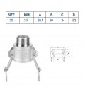 Hilitand B Trash Pump Adapter Dn20 3 4 Stainless Steel Female Camlock