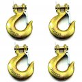 Gripon Pack Of 4 3 8 Inch Safety Hook With Latch Forged G70 18 000 Lb Capacity 