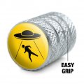 Alien Abduction Hazard Warning Sign Tire Rim Wheel Aluminum Valve Stem Caps