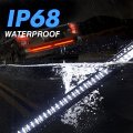 Mictuning Triple Tailgate Light Bar Waterproof Plug-and-play Aluminum Frame With 4-way Flat Connector Amber Sequential Turn