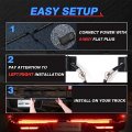 Mictuning Triple Tailgate Light Bar Waterproof Plug-and-play Aluminum Frame With 4-way Flat Connector Amber Sequential Turn