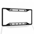 Fastasticdeals Metal Insert License Plate Frame Spade Weatherproof Car Accessories Black 4 Holes Solid 